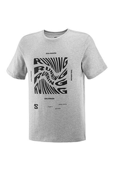 Salomon Tricou pentru alergare, gri pentru bărbați, pentru alergare, pentru b...