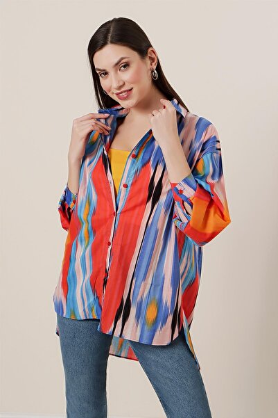 By Saygı Brush Patterned Oversize Shirt
