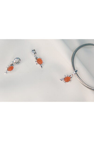 CYB STUDİO Orange Crab Stainless Steel Charm