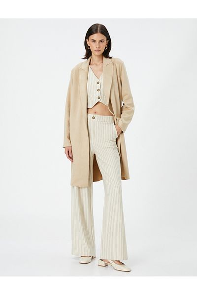 Koton Trench Coat Suede Look Άνετη εφαρμογή