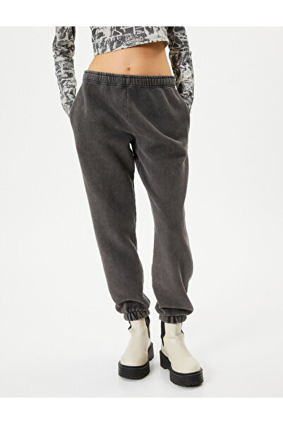Koton Şardonlu Jogger Eşofman Altı Cepli Pamuklu Rahat Kalıp