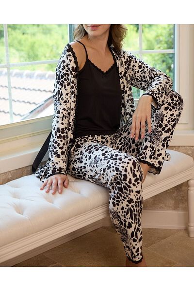 İVY GARDEN SET DE PENTRU NOAPTE DE 3 PIECE DE Pijamale moale pentru femei