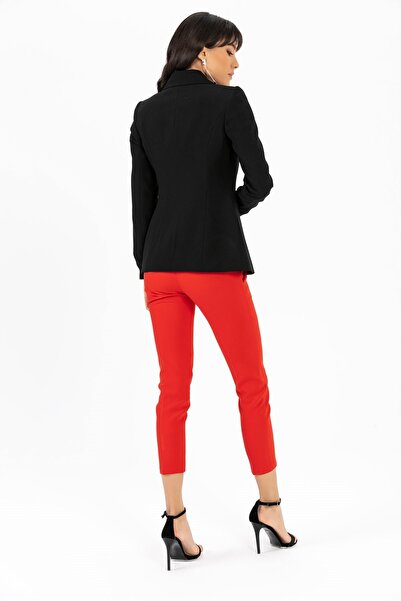 By Saygı Single Button Jacket with Fake Pockets