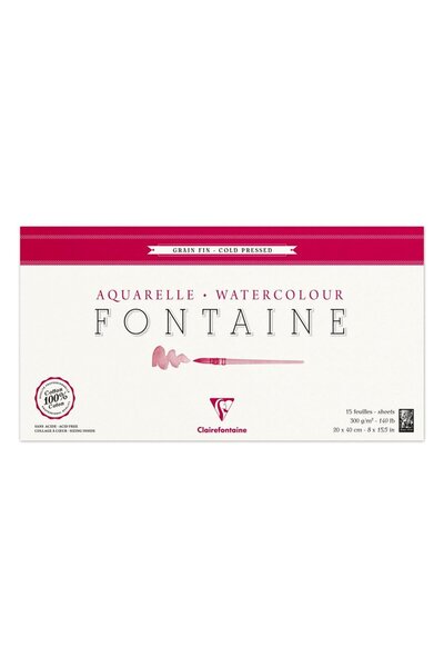 Clairefontaine كتلة ألوان مائية 20x40 سم 300 جرام 10 ورقات