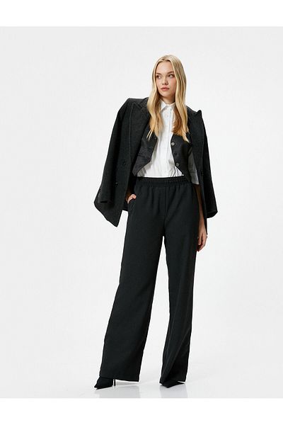 Koton Şahika Ercümen - Wide Leg and Elastic Waist Trousers