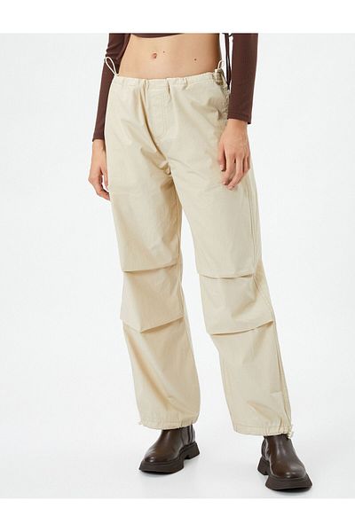 Koton Parachute Trousers with Elastic Waist and Leg Stopper