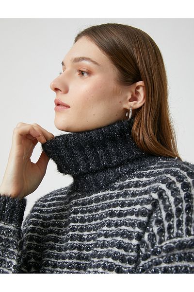 Koton Jacquard Turtleneck Sweater - X Şahika Ercümen