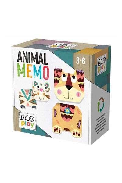 Headu 3-6 سنوات من العمر Animal Memo Ecoplay