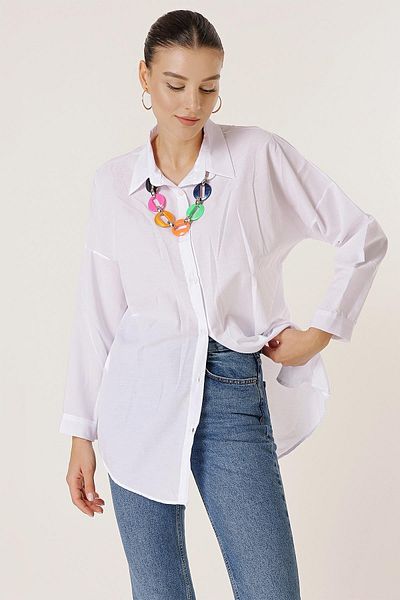By Saygı Cămașă tunică oversize cu colier