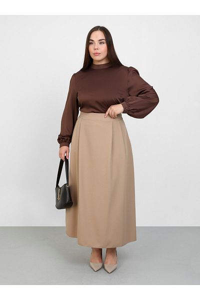 ALİA Beige Large Size Skirt - Alia