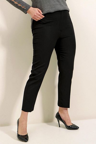 By Saygı Pantaloni Plus Size din Lycra cu talie elastica
