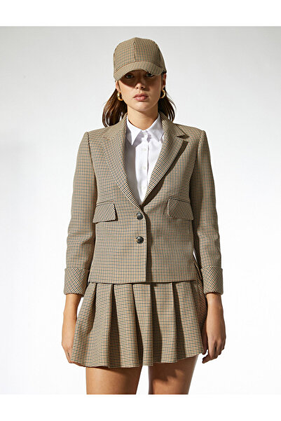 Koton Kurz geschnittene Blazerjacke mit umgeschlagenen Ärmeln