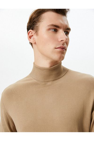 Koton Turtleneck Sweater Knitwear Basic Long Sleeve Viscose Blend