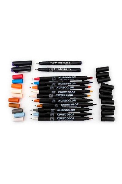 Zig Zıg Kurecolor Cartoonist Fine & Brush Marker Cnkc2200 Double Ended Manga and Graphic Marker No:340 Haze
