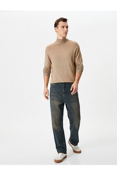 Koton Turtleneck Sweater Knitwear Basic Long Sleeve Viscose Blend