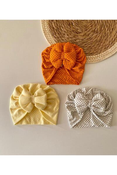 GÜNEŞ KİDS Fiyonklu Çift Katlı Bebek Bone