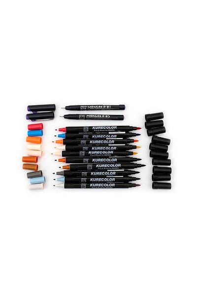 Zig Zıg Kurecolor Cartoonist Fine & Brush Marker Cnkc2200 Double Ended Manga and Graphic Marker No:407 Orang