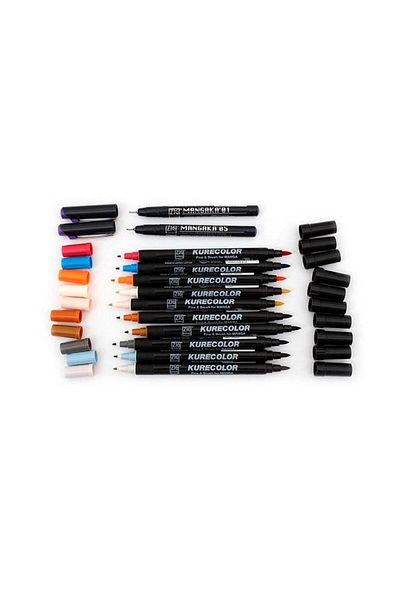 Zig Zıg Kurecolor Cartoonist Fine & Brush Marker Cnkc2200 Double Ended Manga and Graphic Marker No:723 Sand