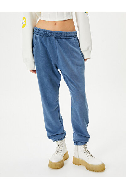 Koton Cotton Jogger Sweatpants - Pocketed and Pale Effect