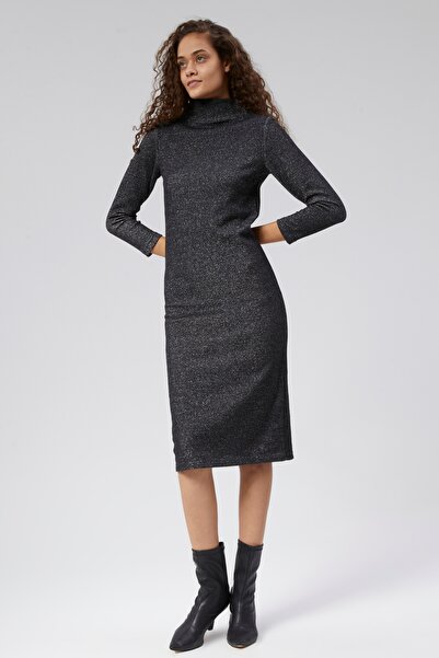 M MOONCOVER Γυναικείο ασημί φόρεμα Mooncover – Lurex με κομψό στυλ