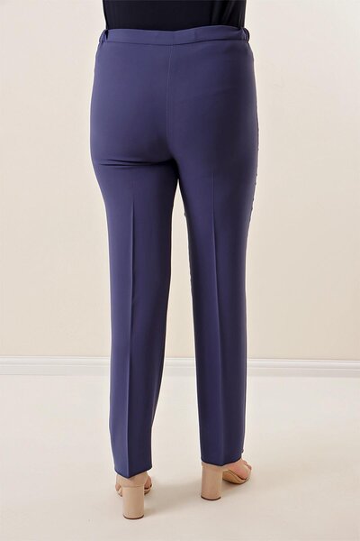 By Saygı Εισαγόμενο παντελόνι Crepe Wide Size με ελαστικά πλαϊνά