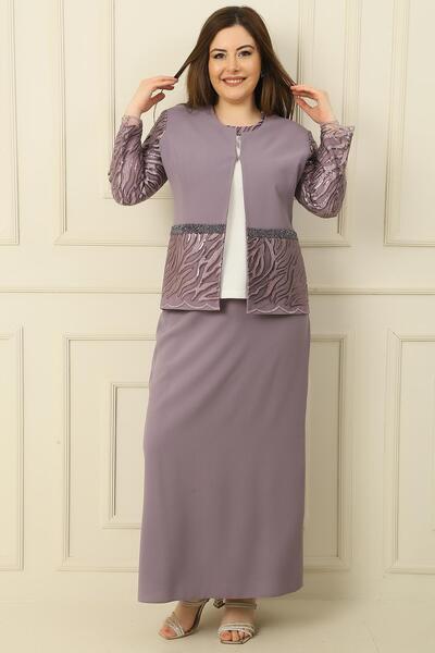 By Saygı Belül Half Moon ujjú blúz flitteres hímzés gyöngy részletes kabát szoknya bélelt nagy méretű 3 részes készlet