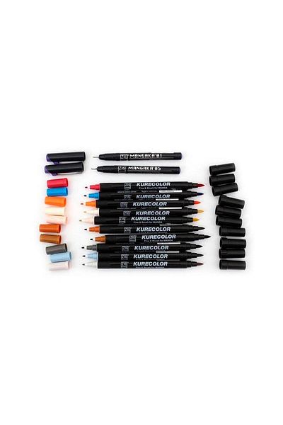 Zig Zıg Kurecolor Cartoonist Fine & Brush Marker Cnkc2200 Double Ended Manga and Graphic Marker No:364 Cornf