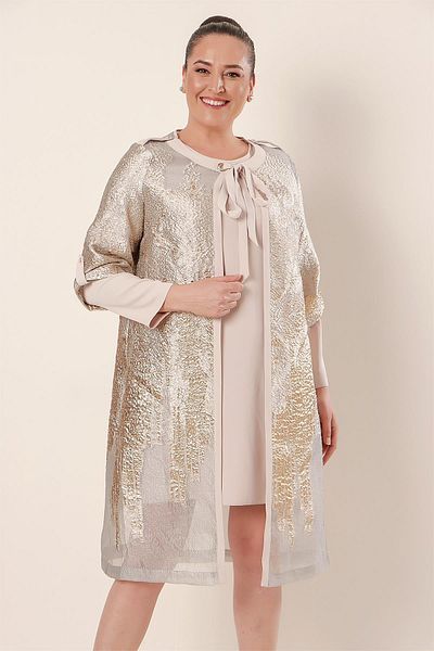 By Saygı Patterned Plus Size Jacquard Set of 2