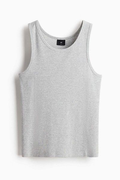 H&M قميص صدرية مضلعة بقصّة Slim Fit