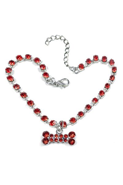 reyselstyle Luxury Red Zircon Stone Cat and Dog Collar