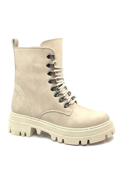 KOCAMANLAR Жіночі черевики Postal - гумова підошва Mehtap, на шнурівці, бежеві