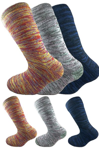 SİHİRLİ AYAKLAR Colorful 3 Pairs Thermal Unisex Men's and Women's Socks - Thick and Warm Heat Sink 38-42