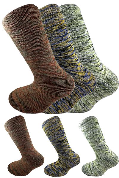 SİHİRLİ AYAKLAR Colorful 3 Pairs Thermal Unisex Men's and Women's Socks - Thick and Warm Heat Sink 38-42