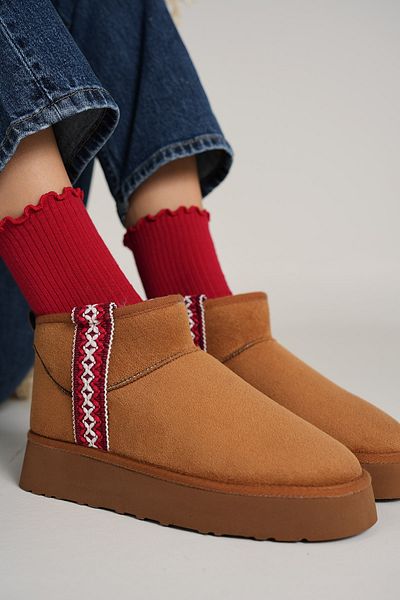 Bestyle Cizme de damă Mellow Camel Stripe
