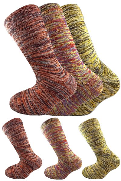 SİHİRLİ AYAKLAR Colorful 3 Pairs Thermal Unisex Men's and Women's Socks - Thick and Warm Heat Sink 38-42