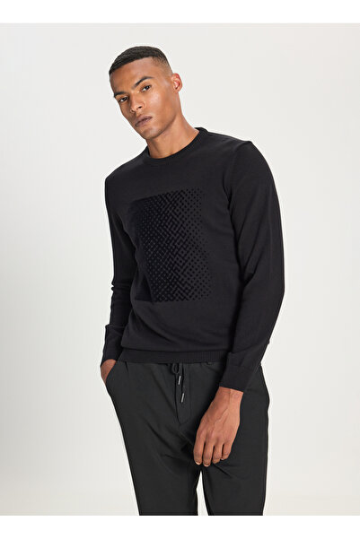 ALTINYILDIZ CLASSICS Altınyıldız Classics - Crew Neck Black Men's Knitwear Sweater Ace 492510192
