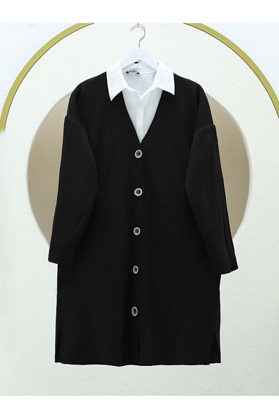 Modamorfo Black Araboy Knitwear Cardigan - Buttoned