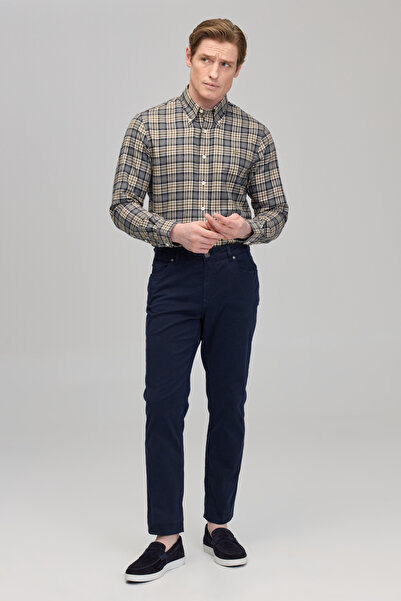 BROOKS BROTHERS Erkek Lacivert Normal Bel Parça Boya 5 Cep Erkek Pantolon