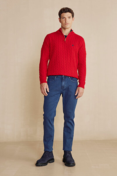 BROOKS BROTHERS Erkek Lacivert Standart Fit Normal Kesim Pamuklu Esnek Pantolon