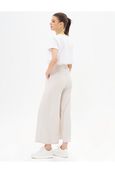 KYR Stone Colored Wide Leg Crinkle Pants