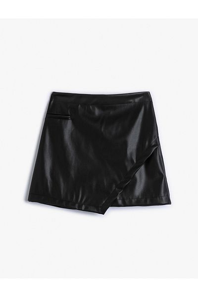 Koton Fustă mini cu aspect de piele, cu talie elastică dublu