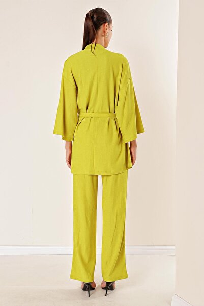 By Saygı Wrapped Pants Kimono Set with Pockets