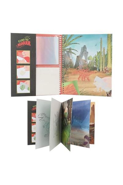 Top Model Dino Paintable Stencil Sticker Design Book