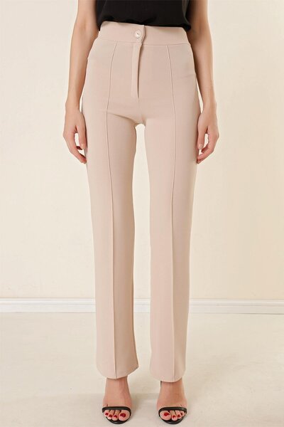 By Saygı Women's High Waist Recovery Striped Palazzo Pants