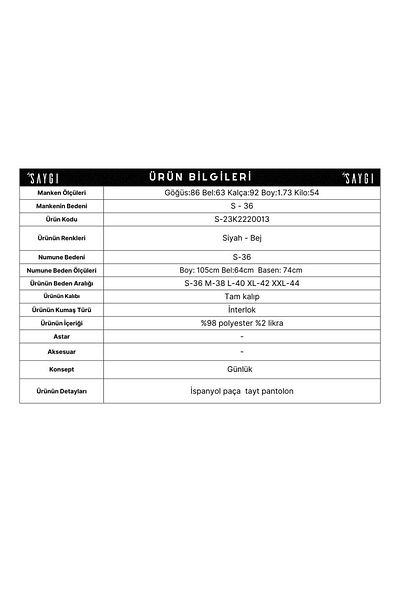 By Saygı Pantaloni cu jambiere interlock din oțel spaniol