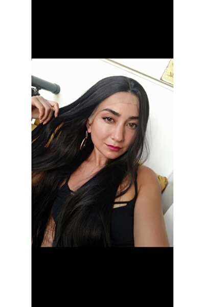 Kuzimor UZUN Boy SİYAH Tül Peruk Gerçek saç dokusunda Fİber peruk