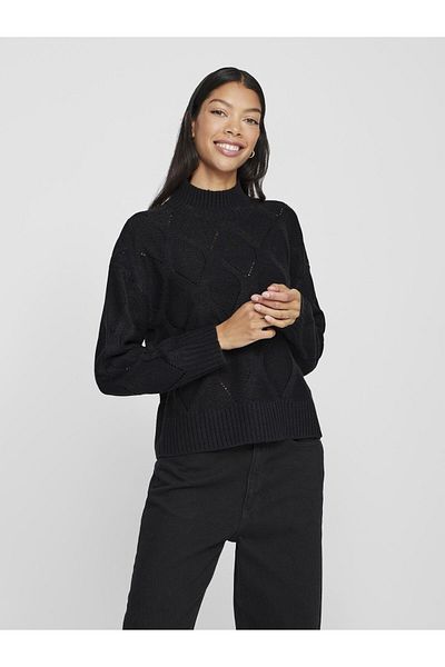 VILA Strickpullover mit hohem Kragen