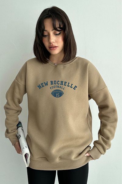 zunop Дамски суитшърт с качулка Mink New Rochelle Oversize