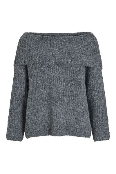 VILA Strickpullover mit schulterfreiem Schnitt