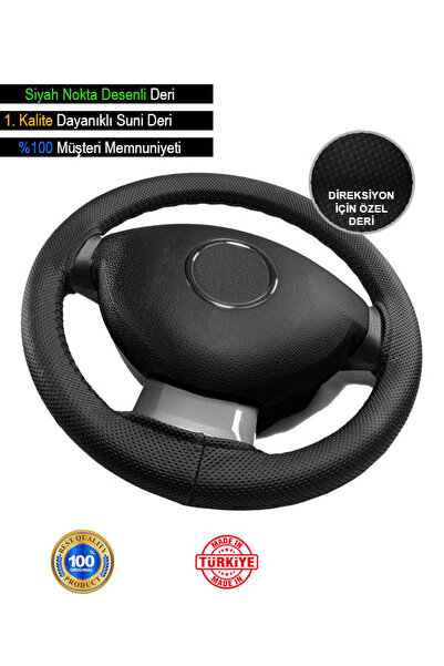 ikican Renault 19 Europa ÖZEL süper deri Direksiyon Kılıfı, Siyah Nokta desen...